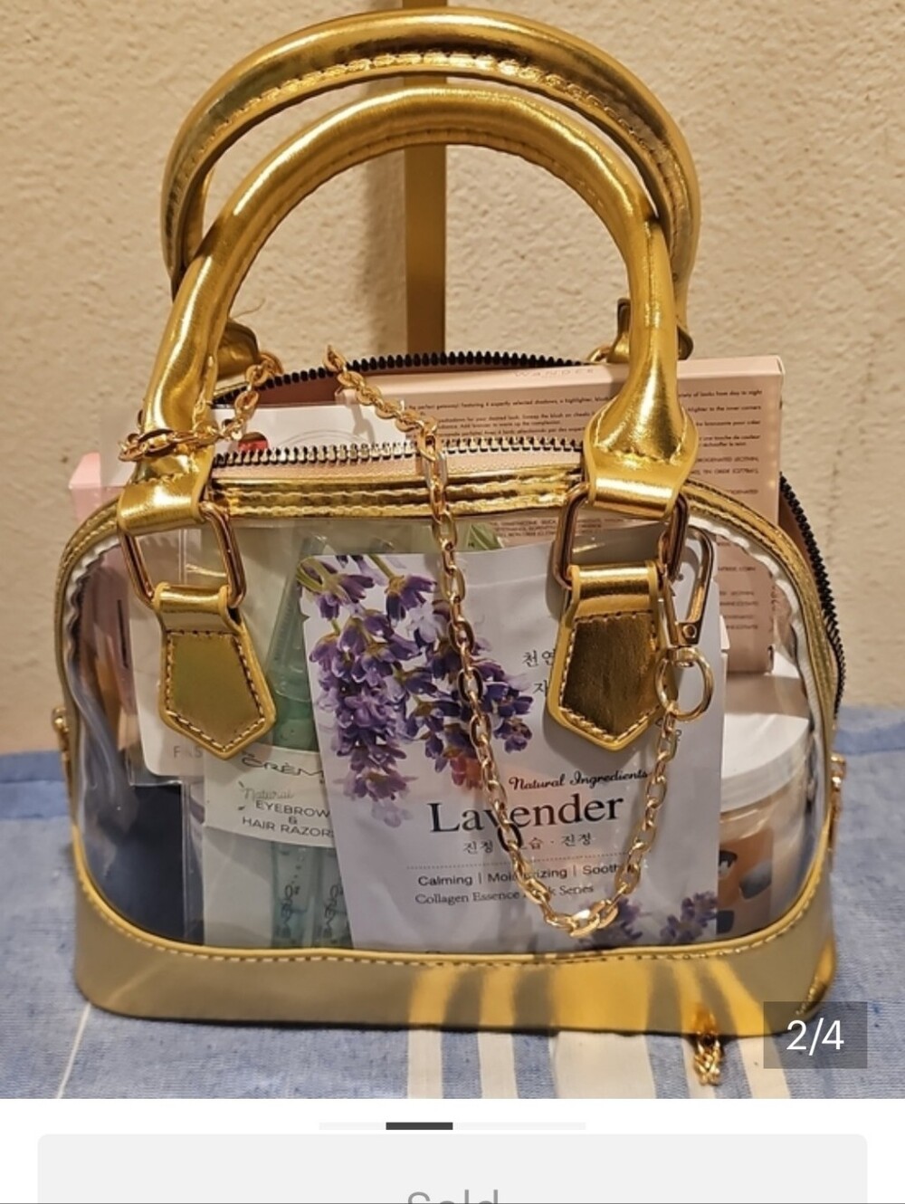 ✨️✨️✨️Clear Gold Trim Crossbody Beauty Bundle | Cosmetics & Skincare Gift Set - Picture 5 of 5